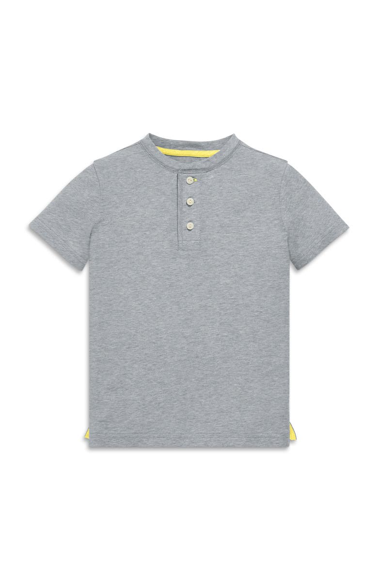 Primary Kids Heathered Henley Tee, Main, color, Heather Gray