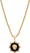 STEELTIME Men's 18k Gold Plated Lion Head Pendant Necklace