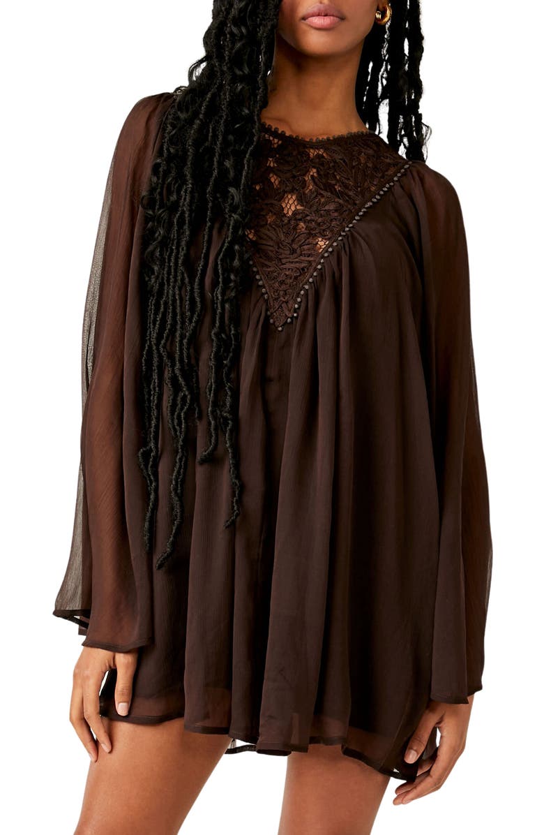 Free People Sunshine of Love Long Sleeve Minidress, Alternate, color, 