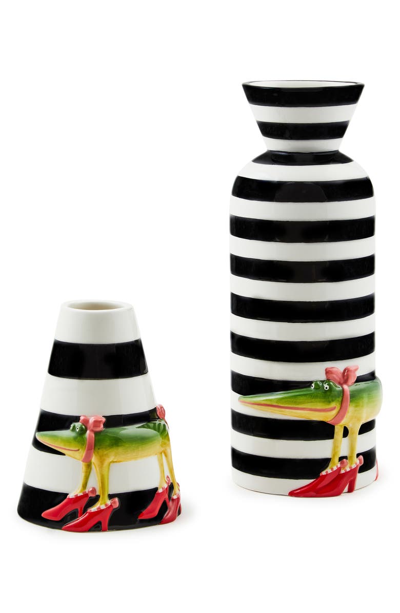 MACKENZIE CHILDS Patience Brewster Gloria Alligator Vase, Alternate, color, Black