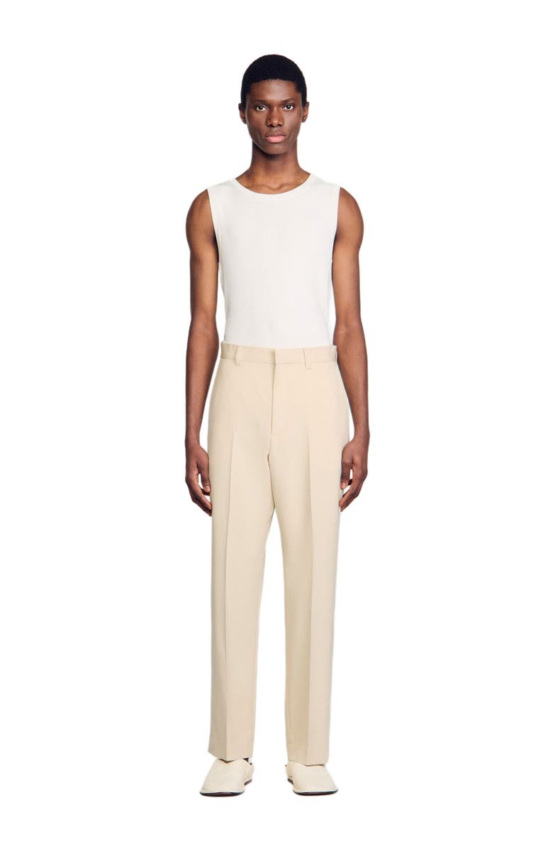 SANDRO Wool suit trousers, Alternate, color, Oats
