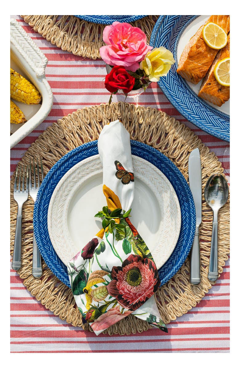 Juliska Field of Flowers Set of 4 Cotton Sateen Napkins, Alternate, color, White Multi