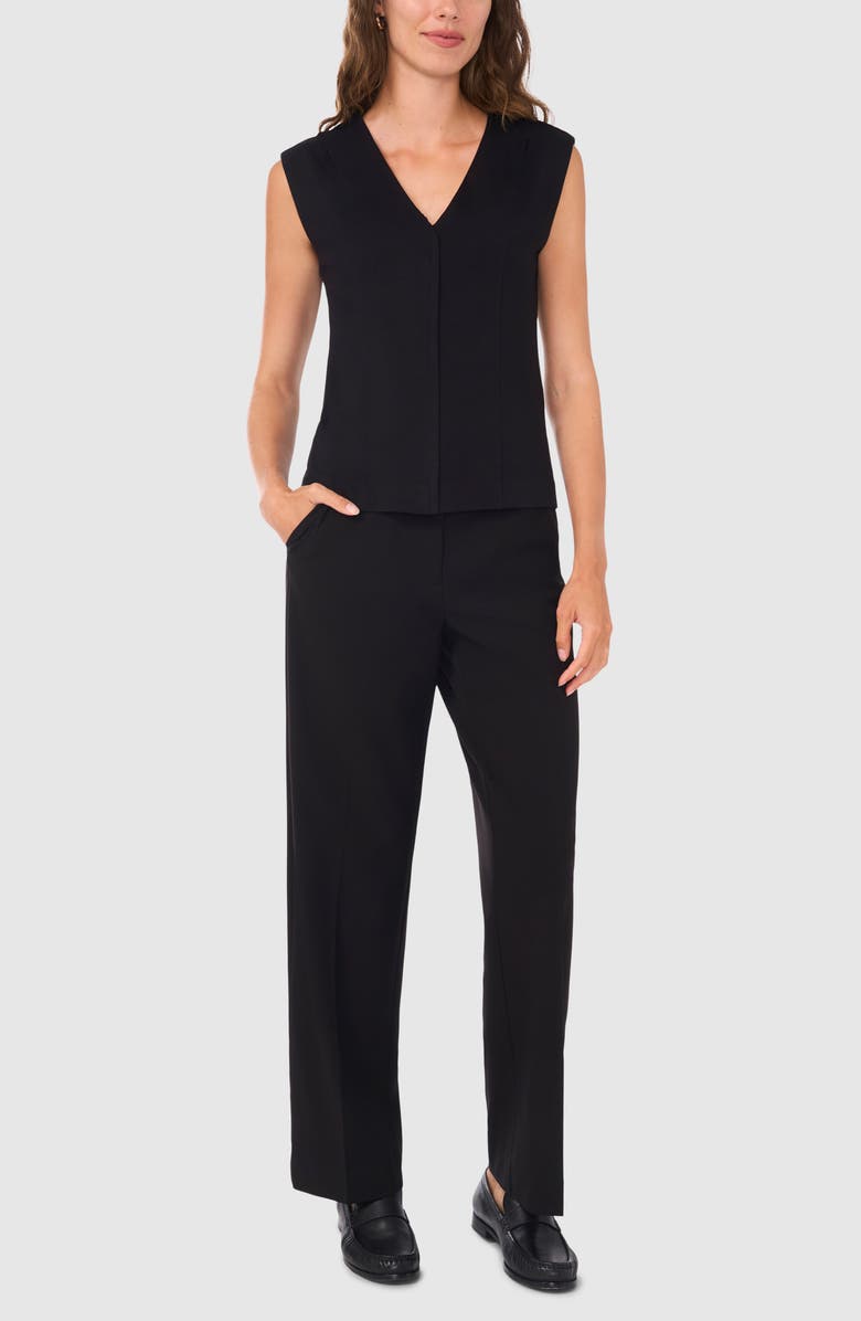 Halogen<sup>®</sup> V-Neck Ponte Knit Top, Alternate, color, Rich Black 060