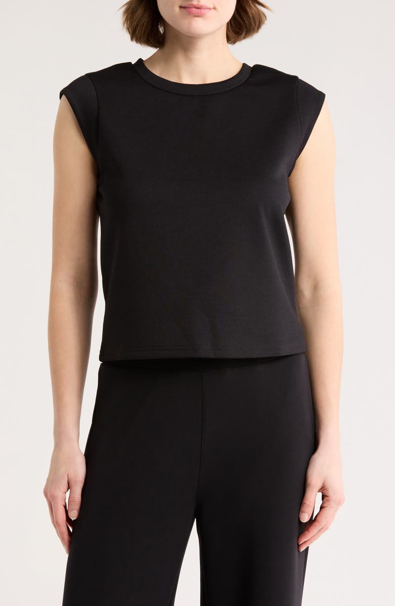 KYODAN Cap Sleeve Scuba Knit Top, Main, color,