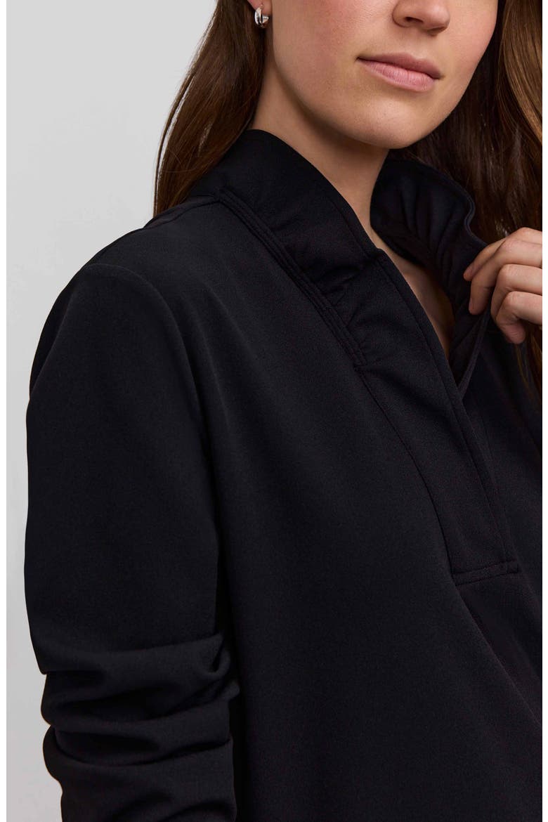Tammy Long Sleeve Crepe Shirtdress, Alternate, color, BLACK