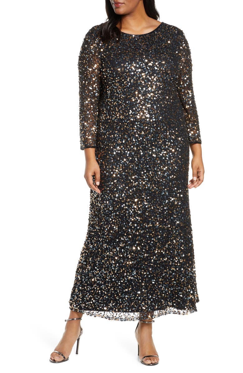 Pisarro Nights Embellished Mesh Gown, Main, color,