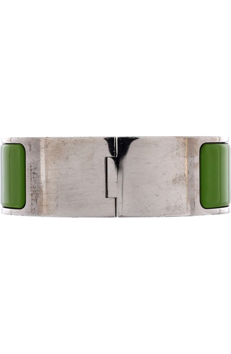 Pre-Owned Hermes Clic H Bracelet Enamel Wide, Alternate, color, Green