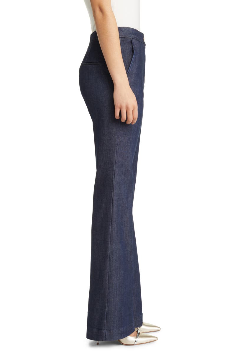 BOSS Taflera Button Detail Flare Denim Trousers, Alternate, color, 