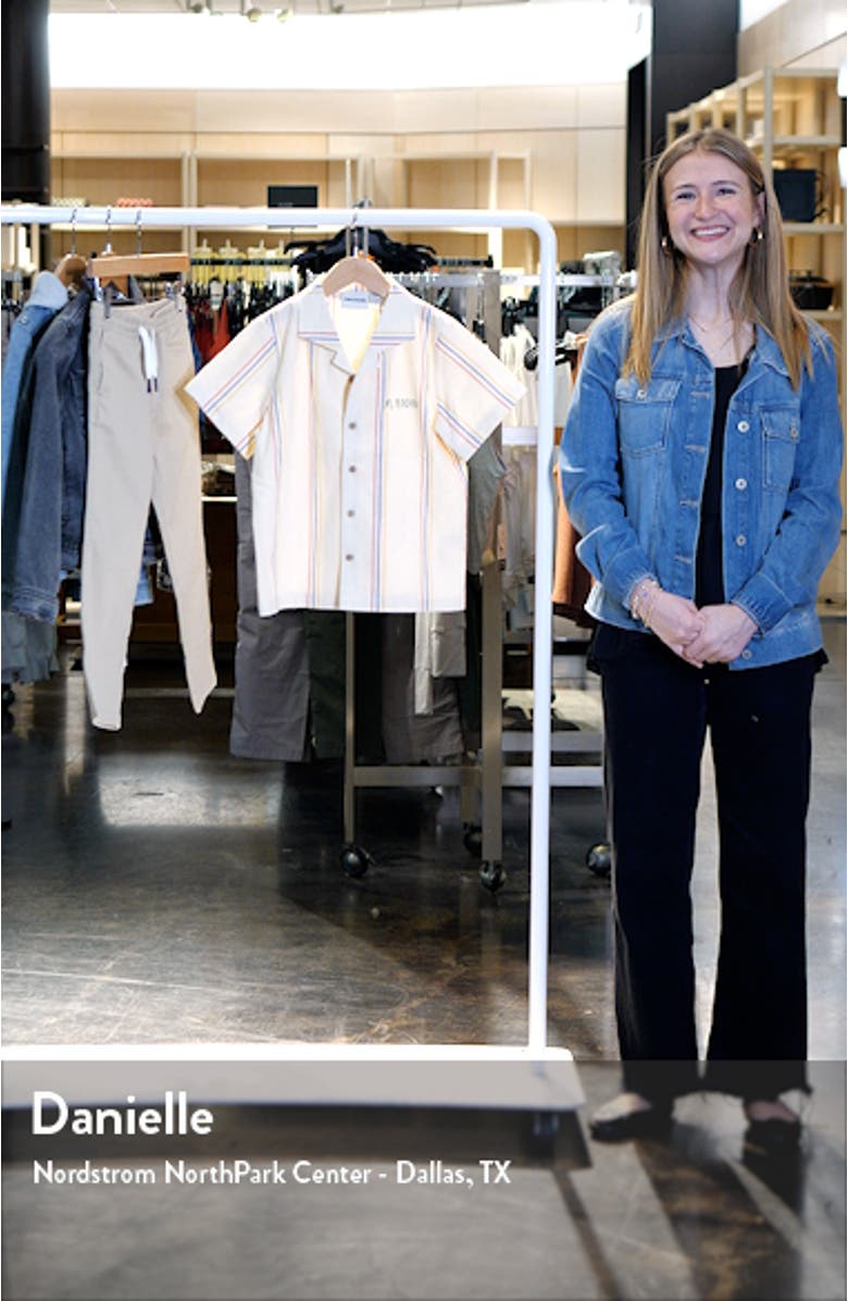 Kids' Stripe Organic Cotton & Linen Camp Shirt, sales video thumbnail