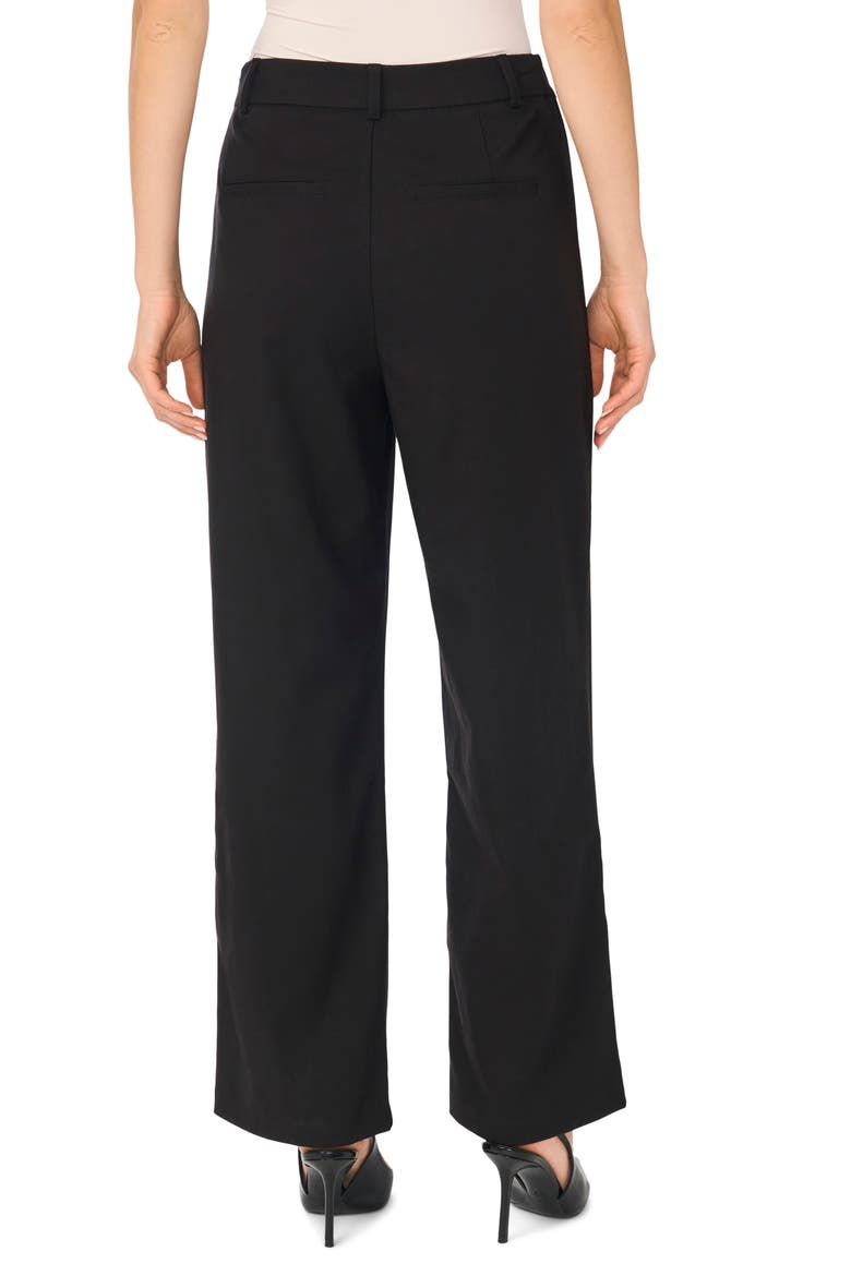 Cross Front Wide Leg Trousers, Alternate, color, RICH BLACK