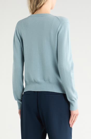 Crewneck Wool Blend Cardigan