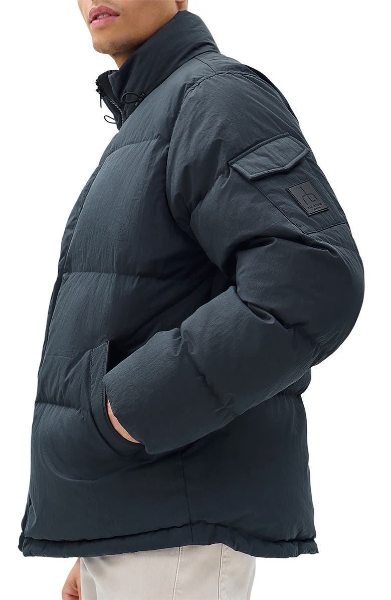 rag & bone Daniel Quilted Down Puffer Jacket, Alternate, color, Black