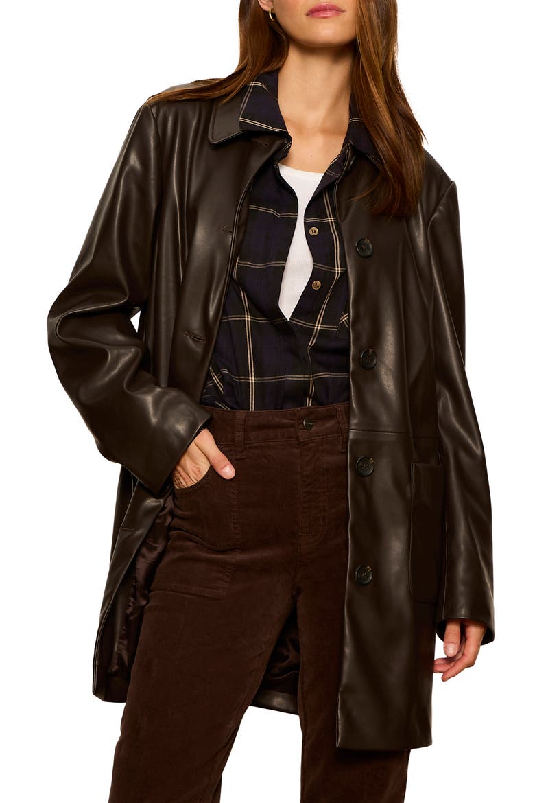 Avid Faux Leather Jacket, Alternate, color, ESPRESSO BROWN MARTINI