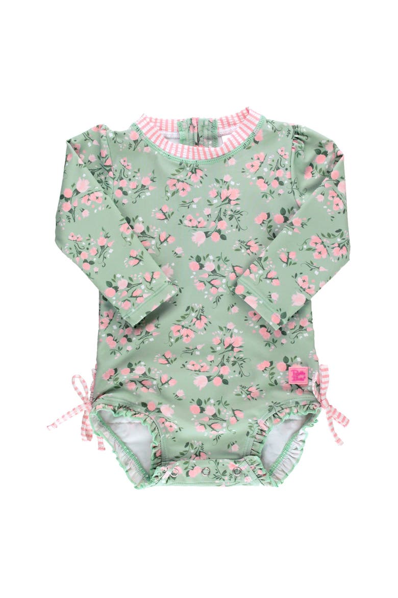 Long Sleeve UPF50 One Piece Rash Guard, Main, color, Tea Roses