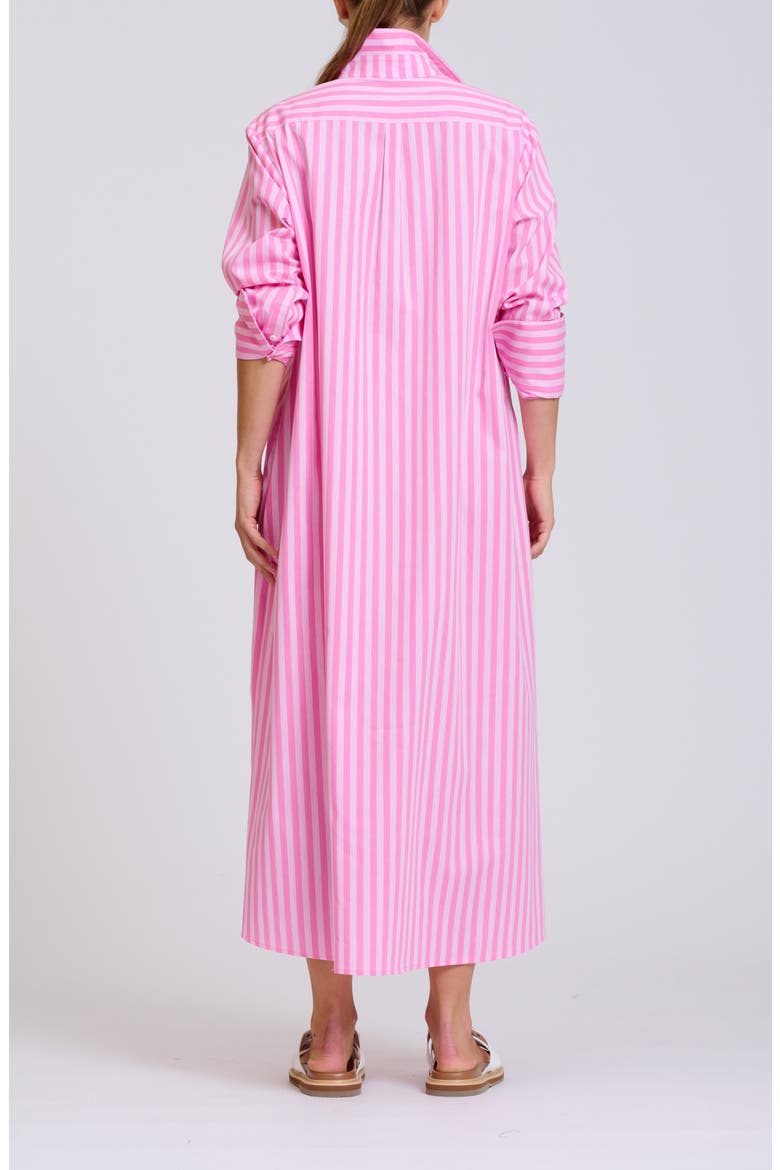 Stripe Oversize Long Sleeve Cotton Poplin Shirtdress, Alternate, color, DOUBLE PINK STRIPE