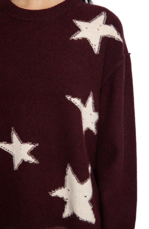 Zadig & Voltaire Womens Burgundy Markuz Star-pattern Cashmere Jumper In Burgundy