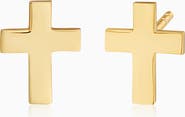 Oradina 14K Yellow Gold Cross Roads Studs