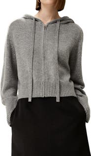 Lilysilk Women's Short Zip-Up Wool Cashmere Hoodie