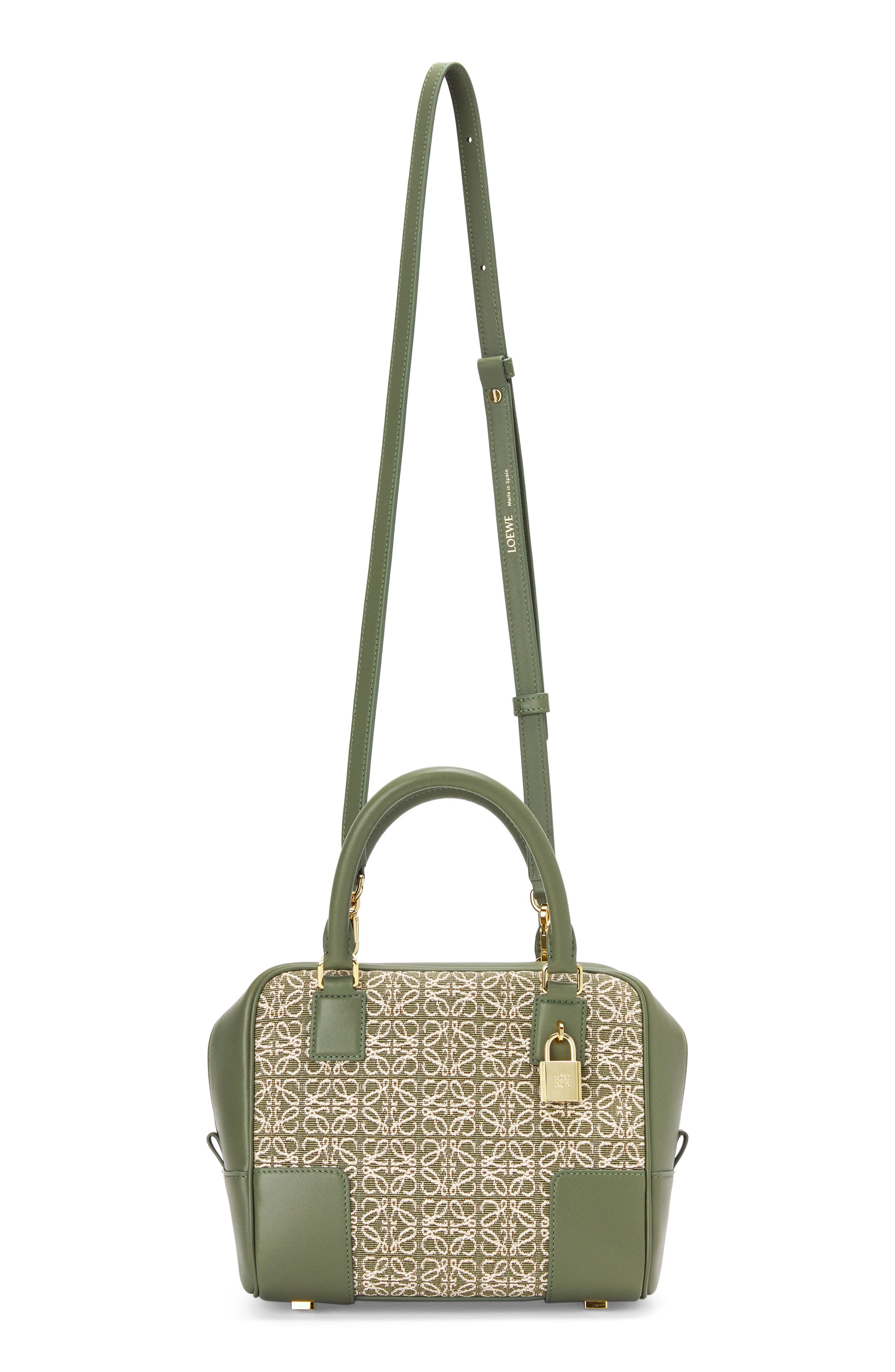 Loewe Amazona 19 Square Logo Canvas & Leather Satchel, Alternate, color, 