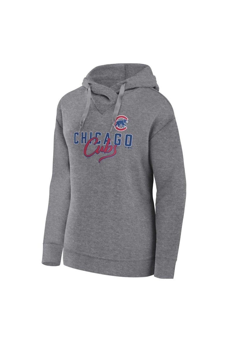 Women's Profile Heather Gray Chicago Cubs Plus Size Pullover Hoodie, Alternate, color, Heather Gray