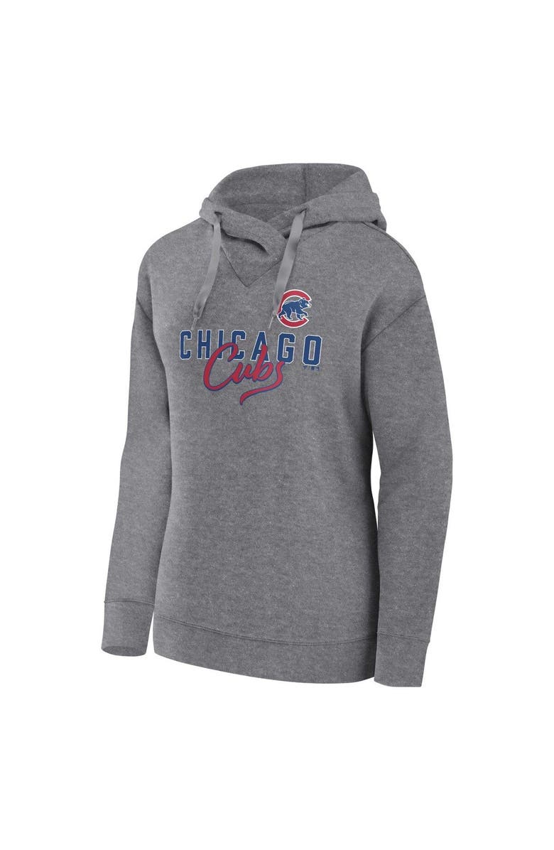 PROFILE Women's Profile Heather Gray Chicago Cubs Plus Size Pullover Hoodie, Alternate, color, 