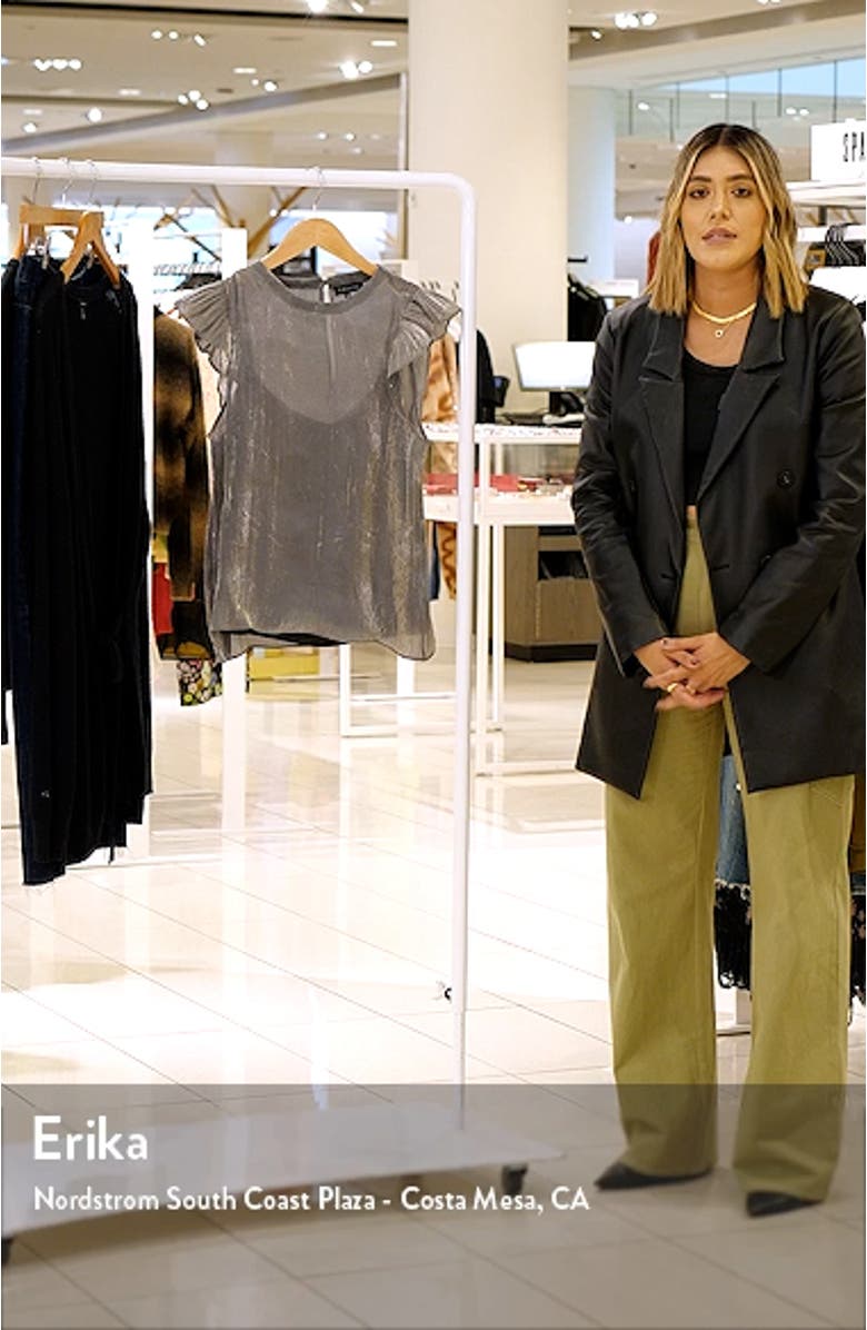Flutter Sleeve Metallic Top, sales video thumbnail