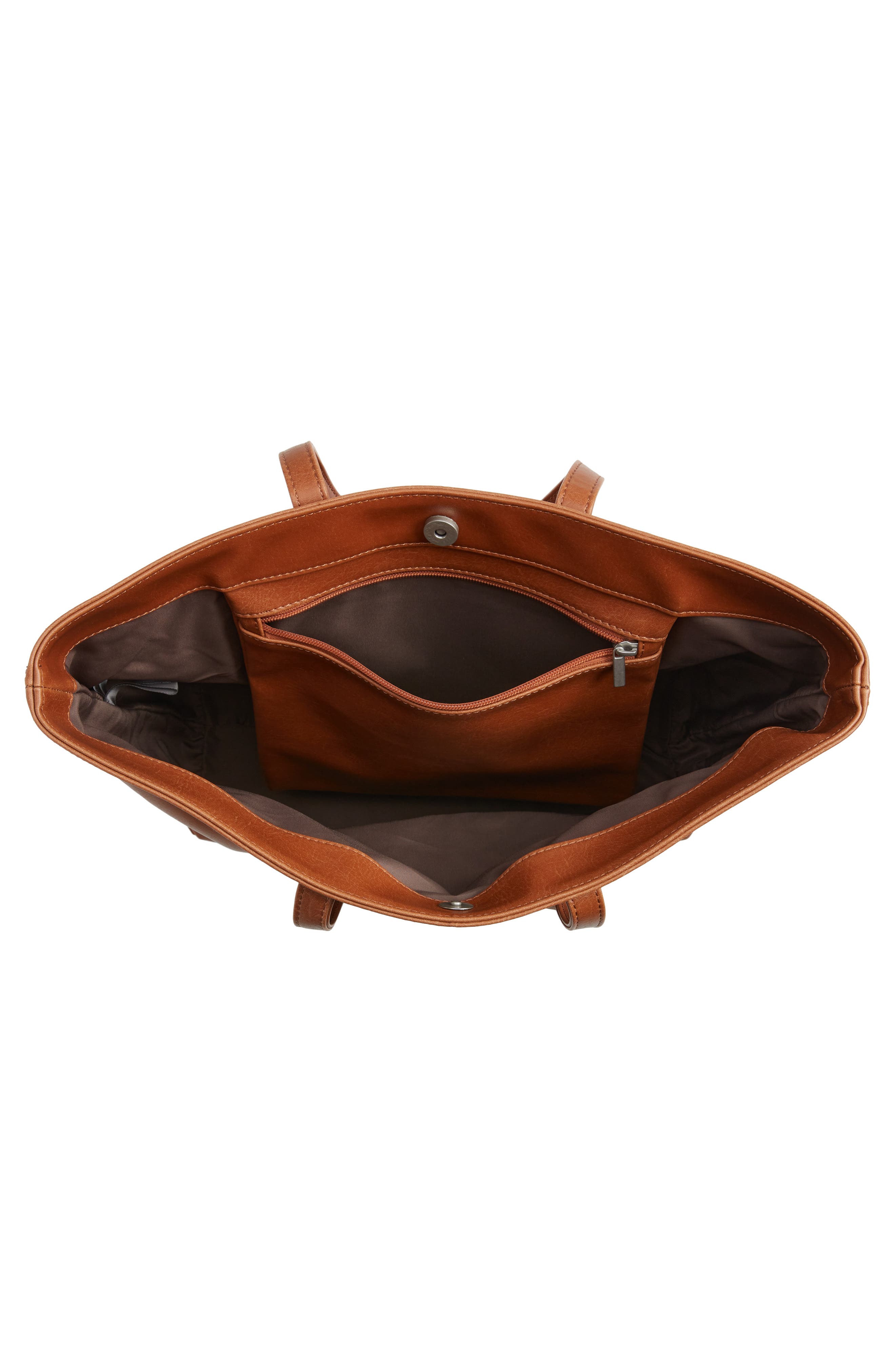 'Schlepp' Faux Leather Tote, Alternate, color, CHILI