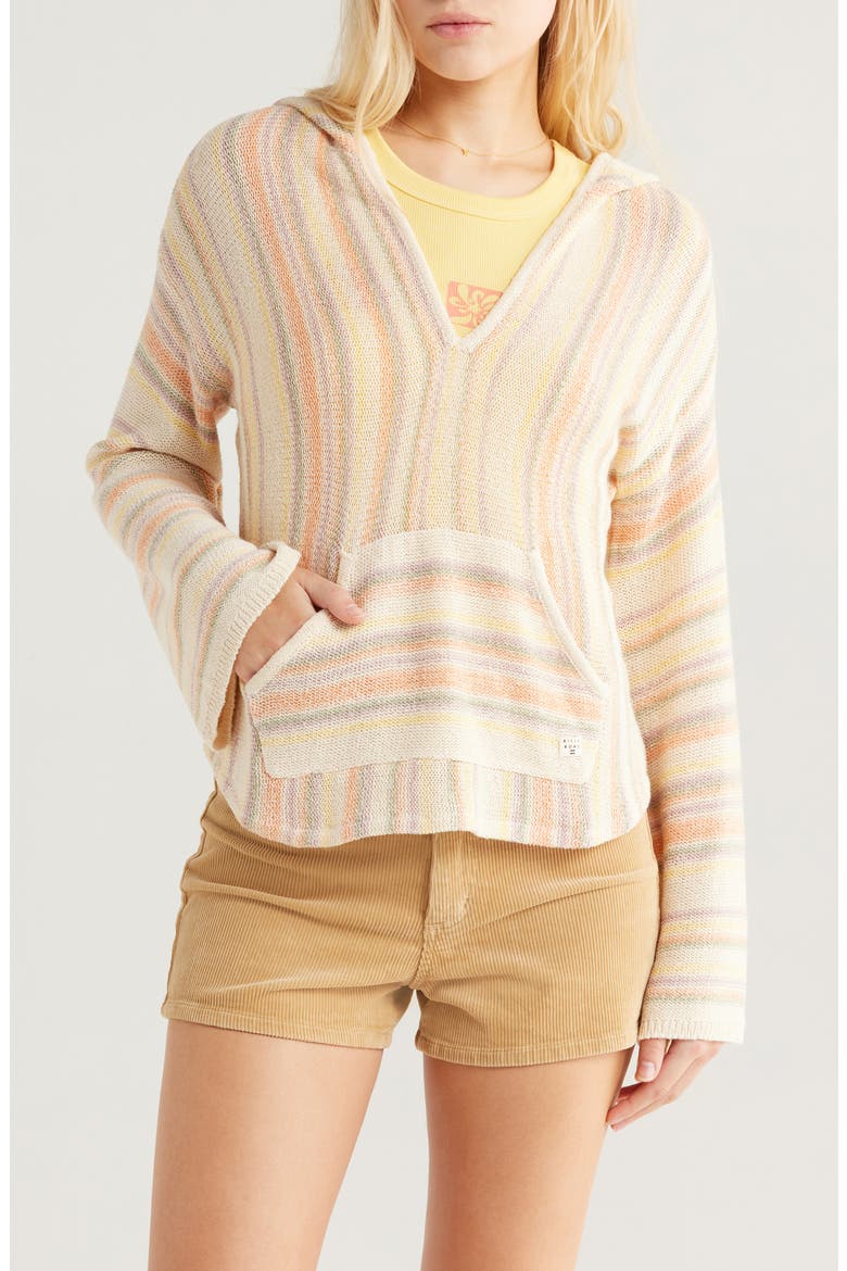 Baja Beach Stripe Hoodie, Main, color, SUNFLOWER