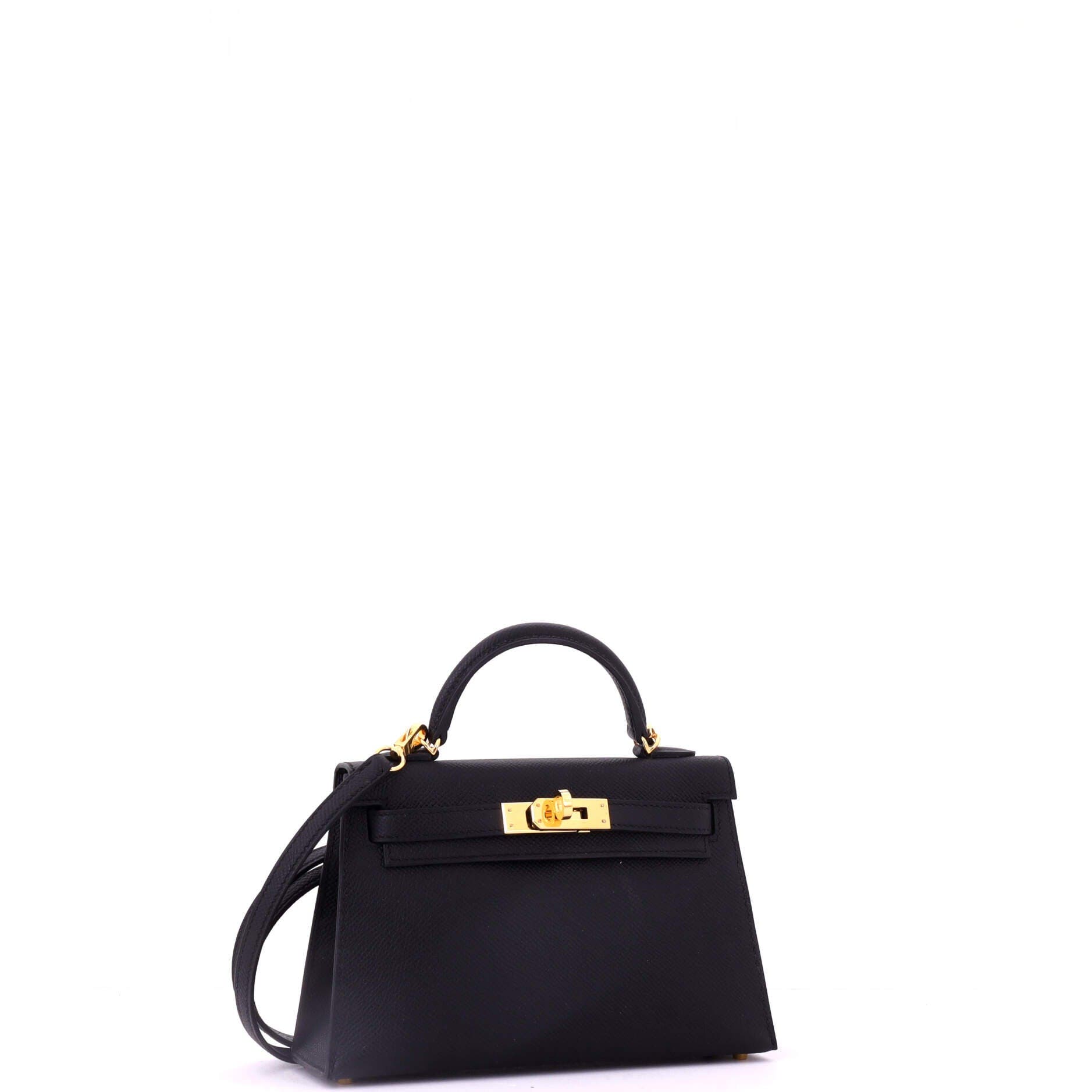 Pre-Owned Hermes Kelly Mini II Bag Black Epsom with Gold Hardware 20, Alternate, color, Noir