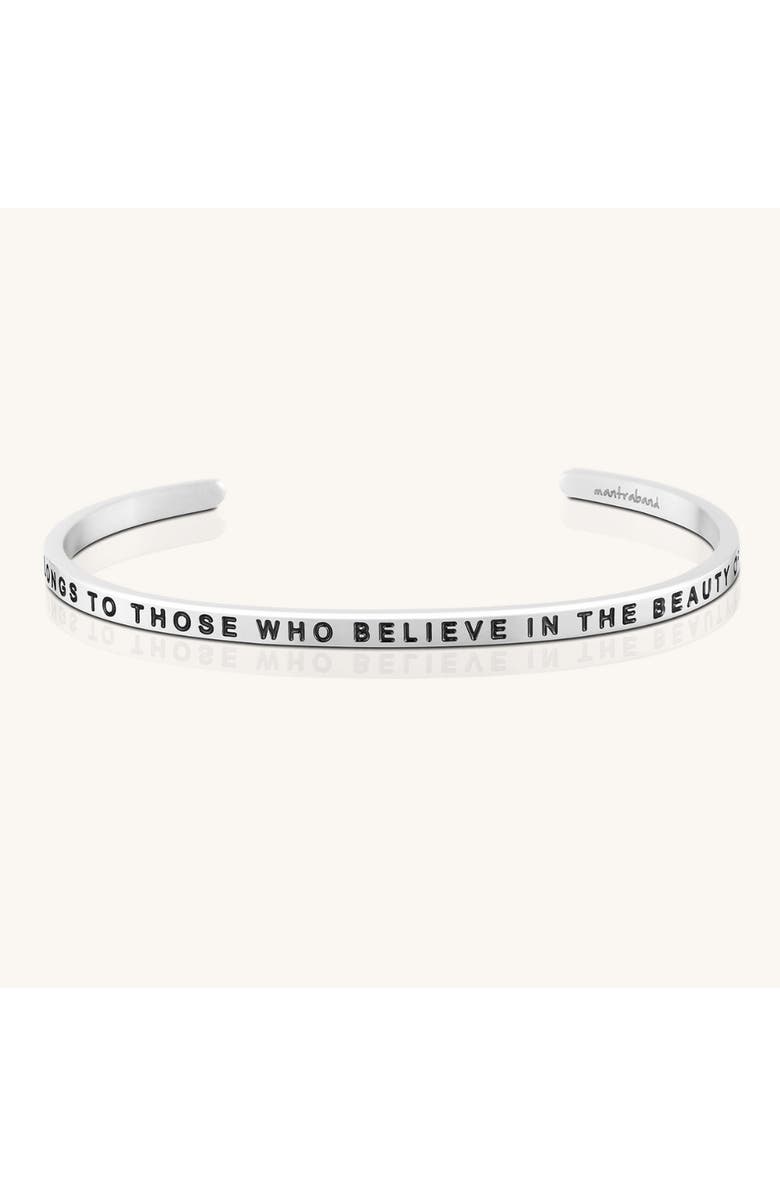 Mantra The Future Belongs To Those Who Believe In The Beauty Of Their Dreams bracelet, Main, color, Silver