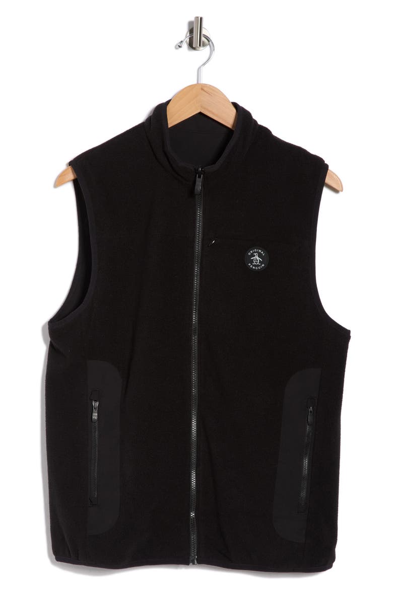 Reversible Polar Fleece Vest, Alternate, color, CAVIAR