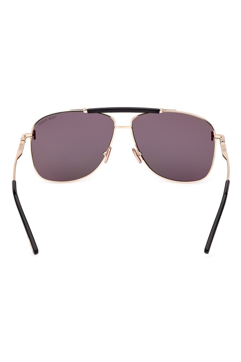 Jaden 60mm Polarized Navigator Sunglasses, Alternate, color, SHINY ROSE GOLD / SMOKE