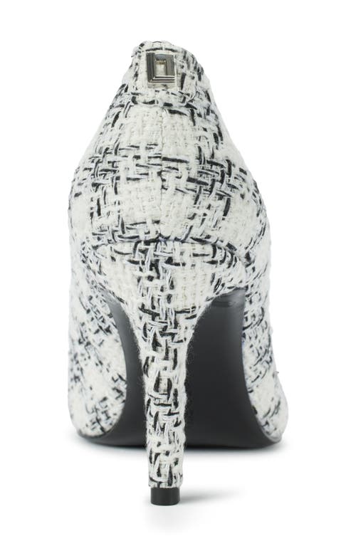 Karl Lagerfeld Paris Royale Pointed Toe Pump In White/black
