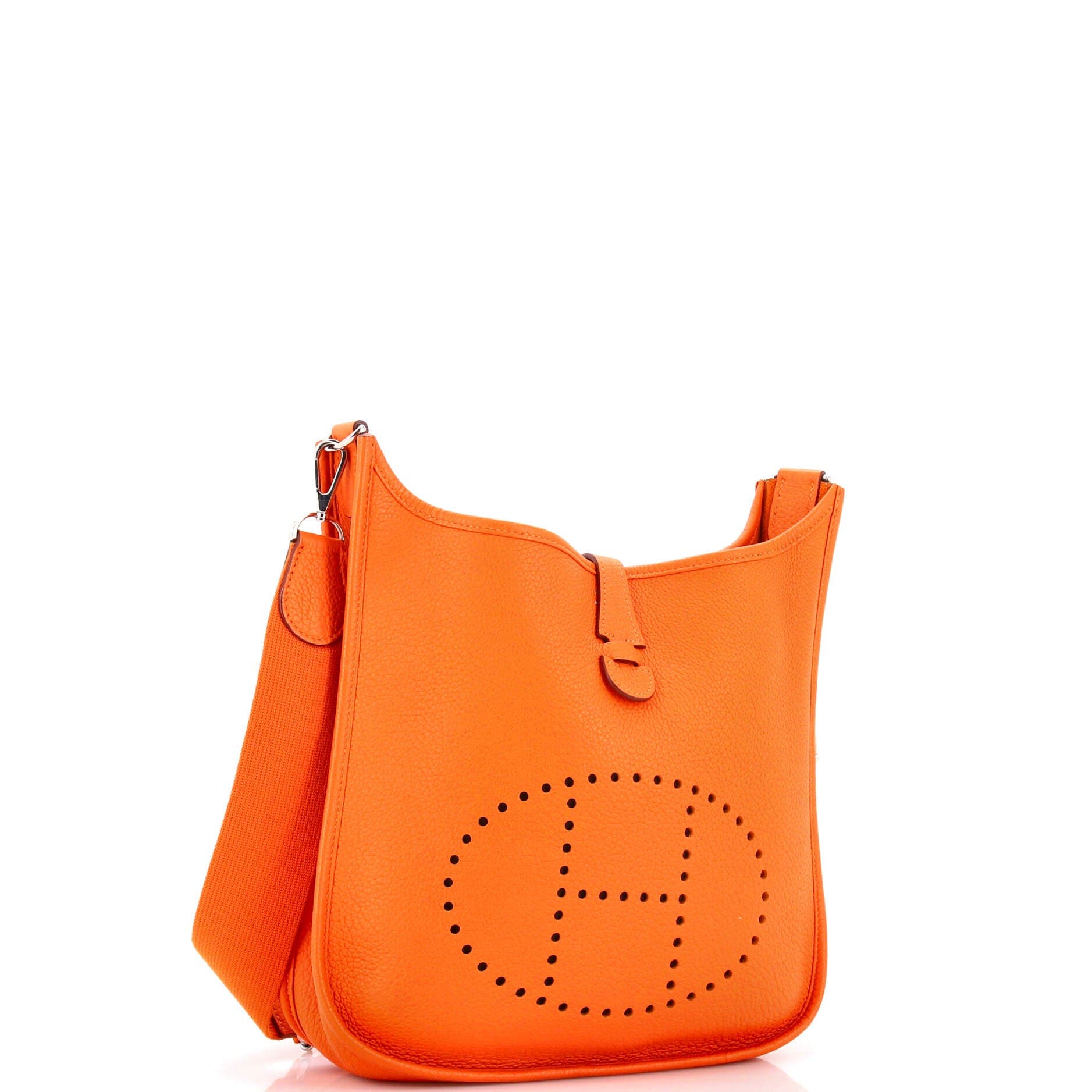 Pre-Owned Hermes Evelyne Bag Gen III Clemence PM, Alternate, color, Orange H