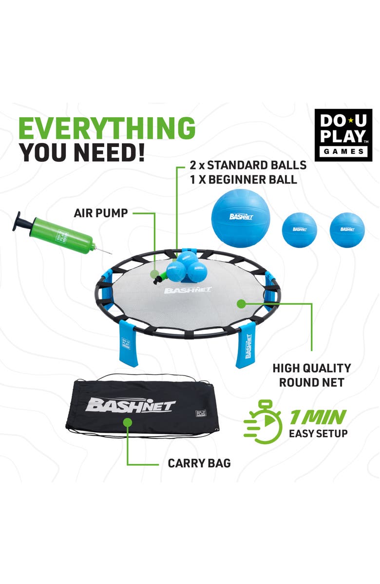 Do-U-Play Bash Net Game Set, Volleyball Meets Bouncing Trampoline, Family, Alternate, color, 