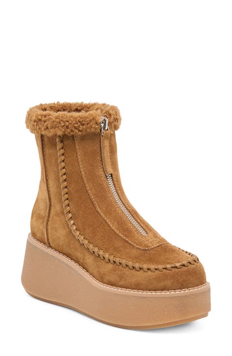 Roben Leather Wedge Bootie