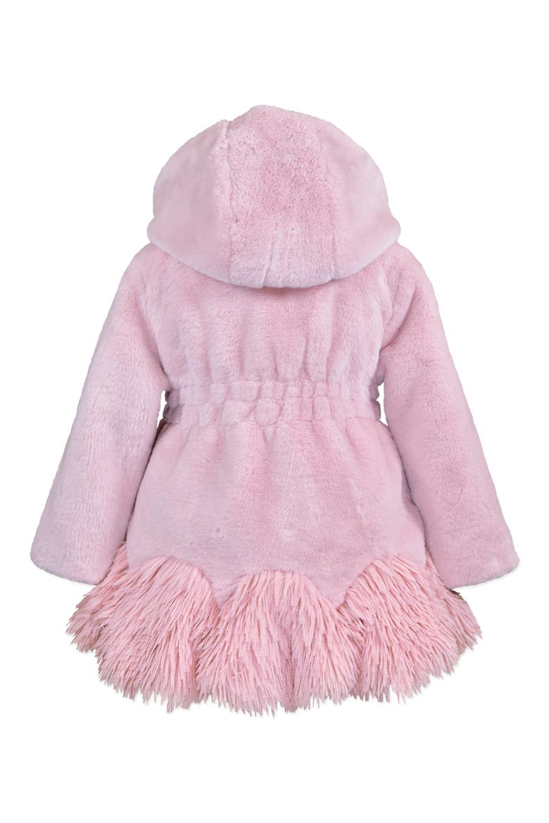 Faux Fur Smocked Waist Coat, Alternate, color, STRAWBERRY