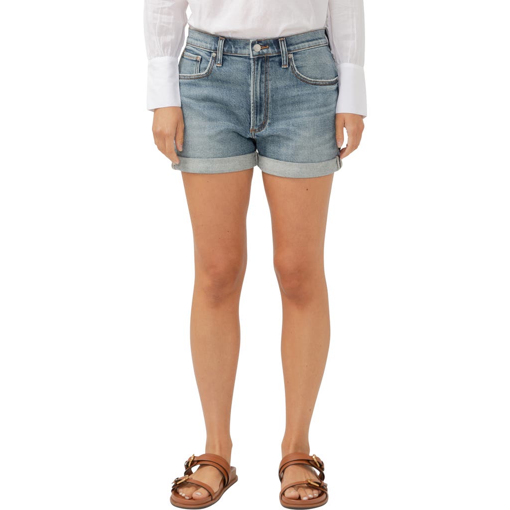 SILVER JEANS CO. SILVER JEANS CO. HIGH WAIST RELAXED DENIM BOYFRIEND SHORTS