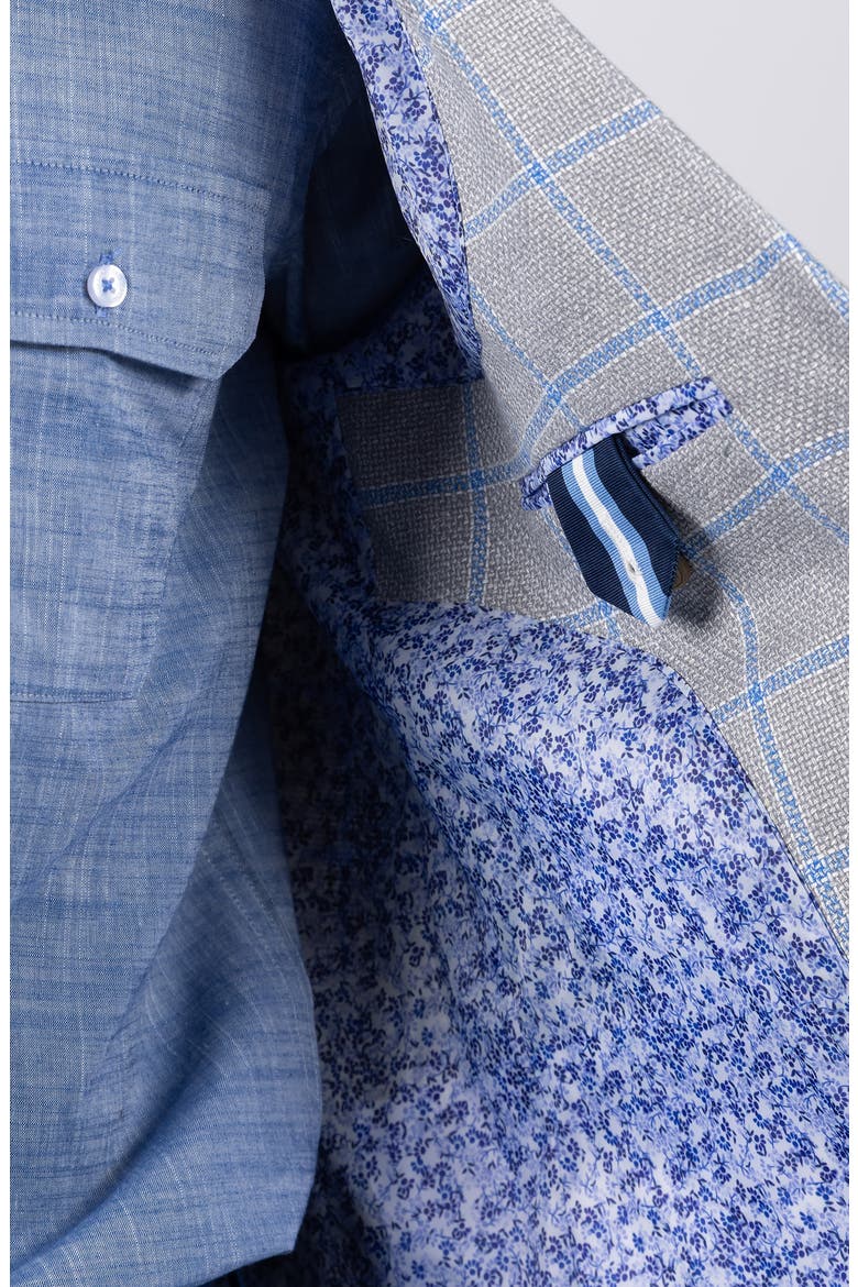 Textured Yarn Dye Windowpane Sport Coat, Alternate, color, REGENT GREY