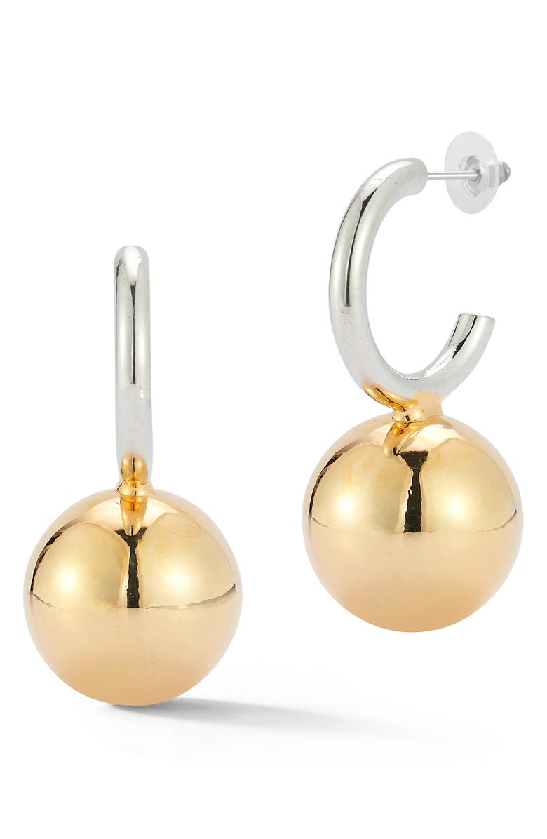 GLAZE JEWELRY Two Tone Hoop Earrings, Main, color, Gold