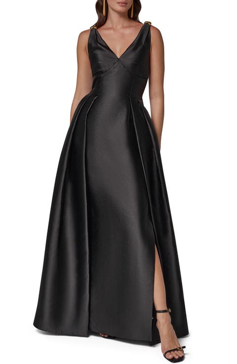 Knot Clip Hardware Sleeveless Mikado Gown