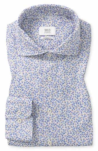 Modern Fit Floral Cotton Twill Dress Shirt
