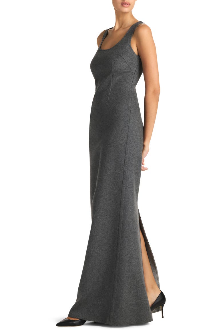 Double Face Wool & Cashmere Dress, Alternate, color, LIGHT/DARK HEATHER GRAY