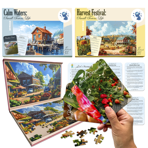 100-Piece Cognitive Activity Puzzles - Large Piece Jigsaw Puzzle Set for Seniors