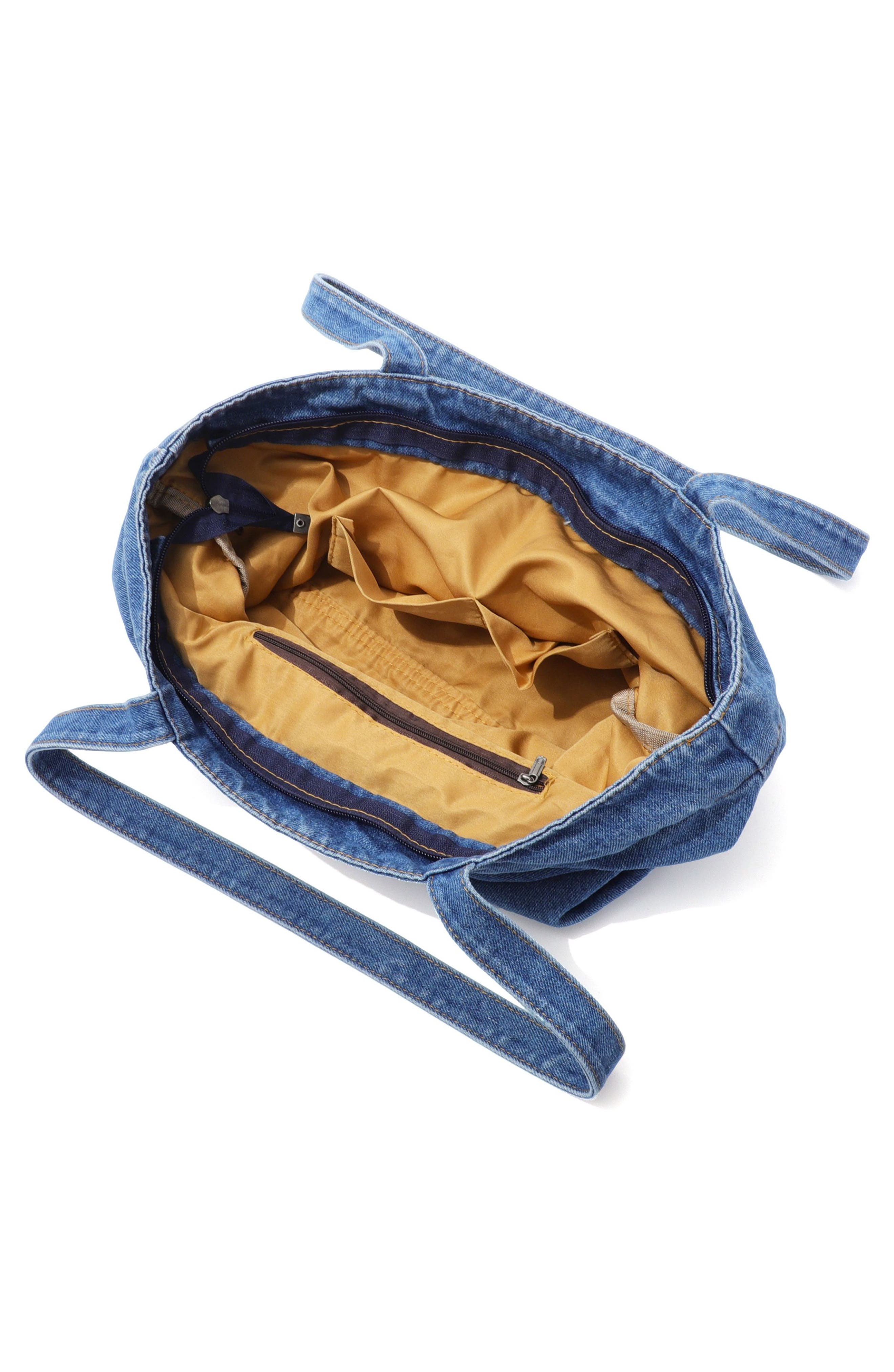 Adornia Large Denim Tote Bag, Alternate, color, Blue