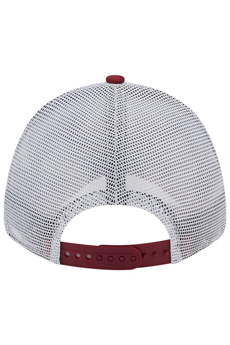 Men's New Era Burgundy/White Washington Commanders Logo Patch Trucker 9FORTY Snapback Hat, Alternate, color, Burgundy