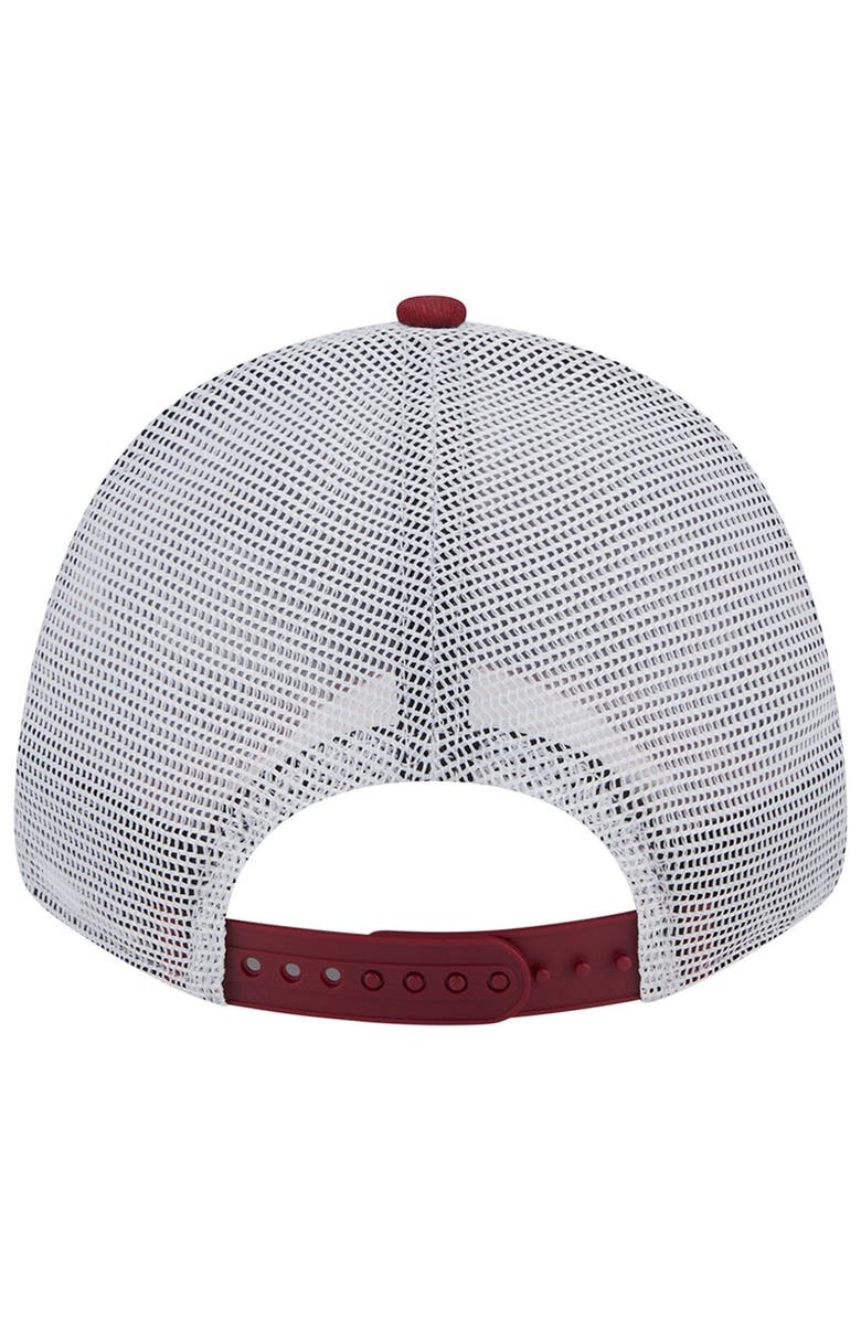 New Era Men's New Era Burgundy/White Washington Commanders Logo Patch Trucker 9FORTY Snapback Hat, Alternate, color,