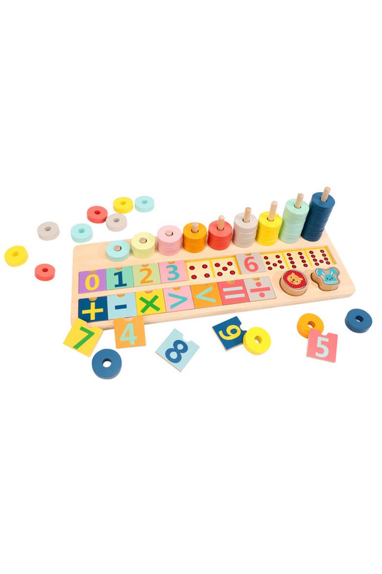Shape and Number Sorter, Shape and Number Counting Puzzle for Children, Alternate, color, Yellow