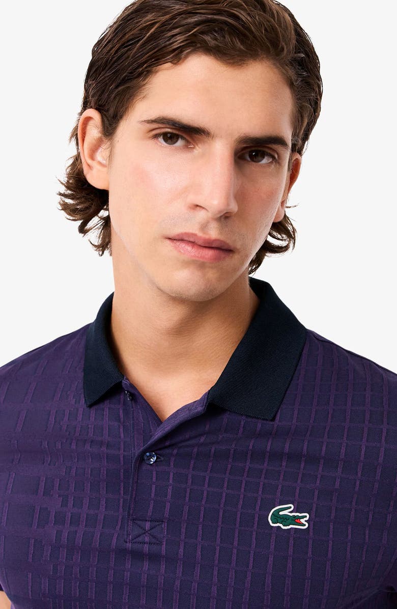 Lacoste Tennis Performance Slim Fit Polo, Alternate, color, Navy Blue/ Cossak Purple