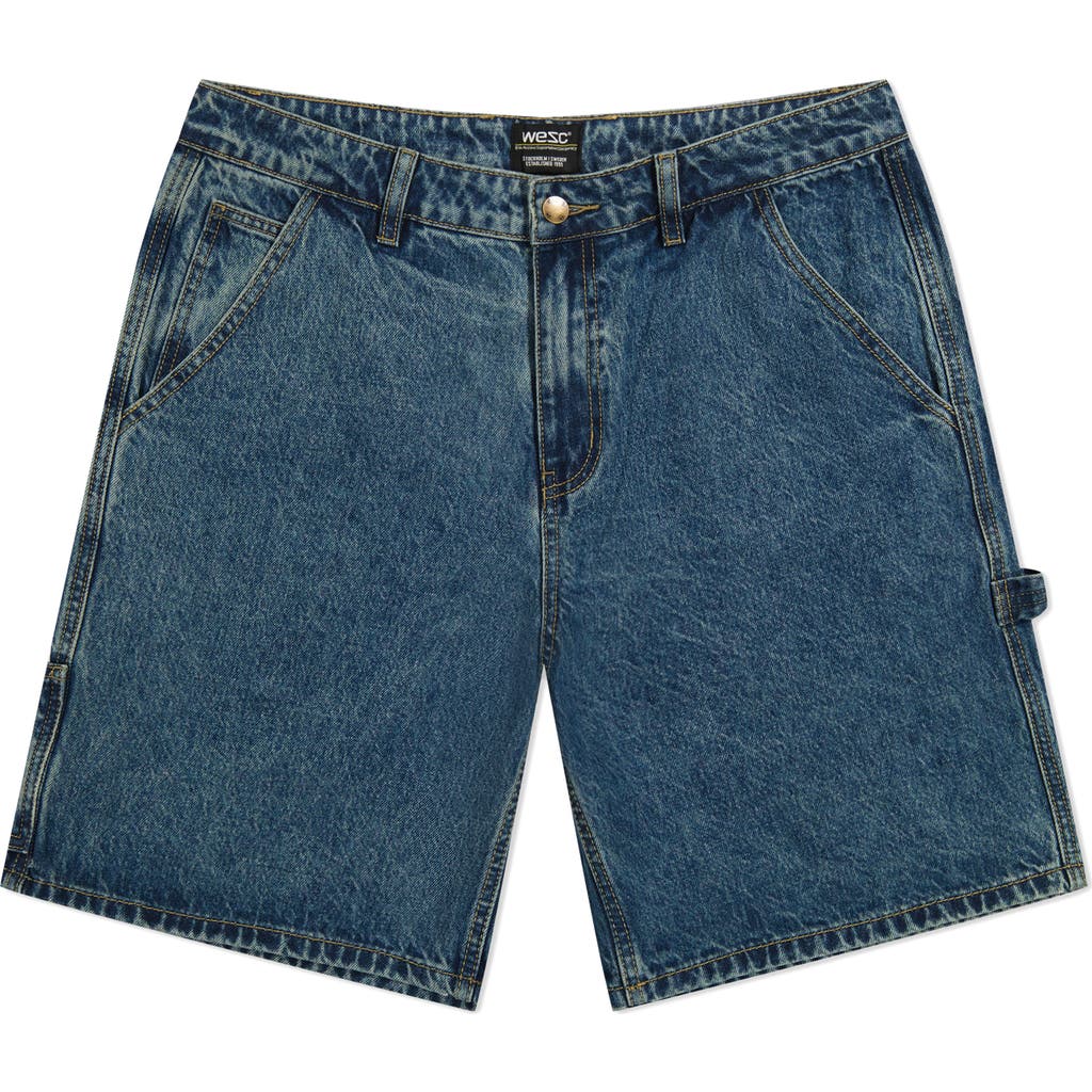 Wesc Denim Carpenter Shorts In Blue